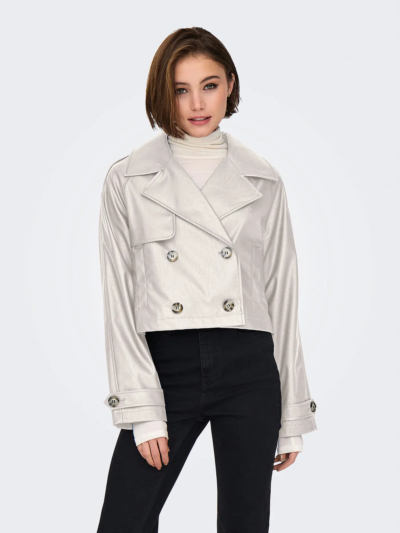ONLY | Jacke in Lederoptik ONLAMIA | beige